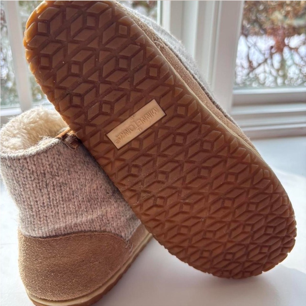 Minnetonka Cozy Knit and Suede Moccasin Boots - Picture 7 of 8
